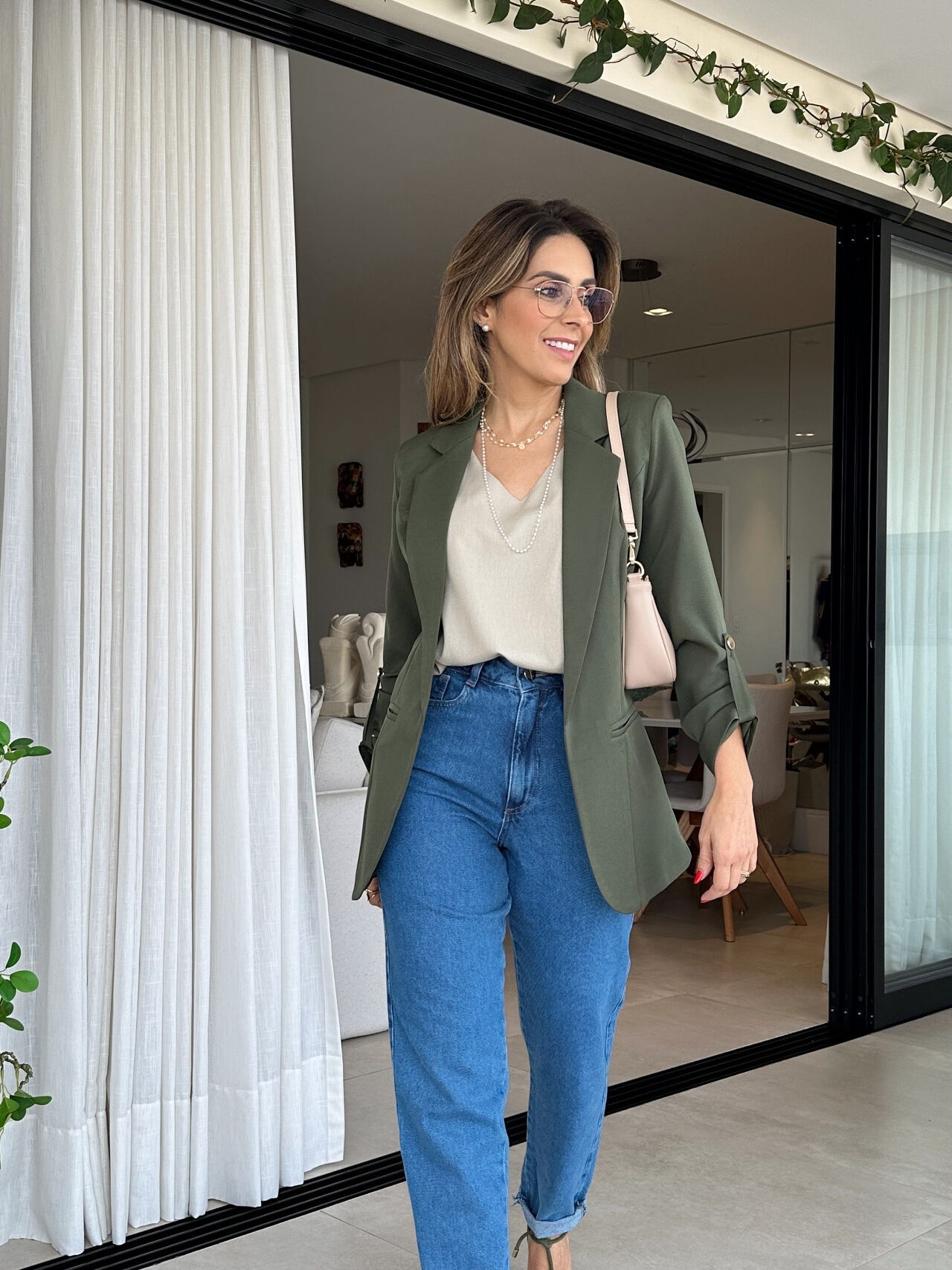 Look Blazer Verde Feminino