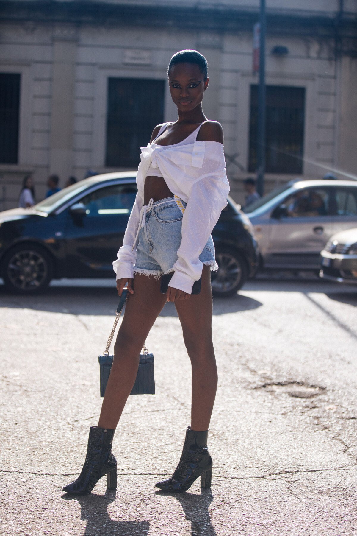 Look Camisa Jeans E Short Feminino