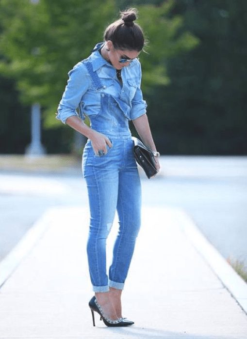 Look Camisa Jeans E Legging Feminino