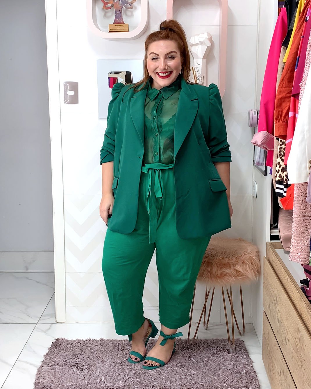 Look Blazer Verde Feminino