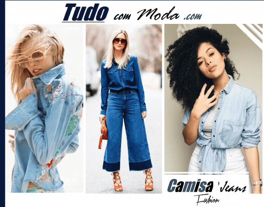 Look Camisa Jeans Feminino