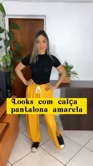 Look Calça Amarela Feminino