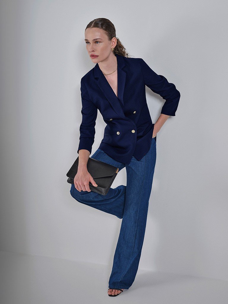 Look Blazer Azul Feminino