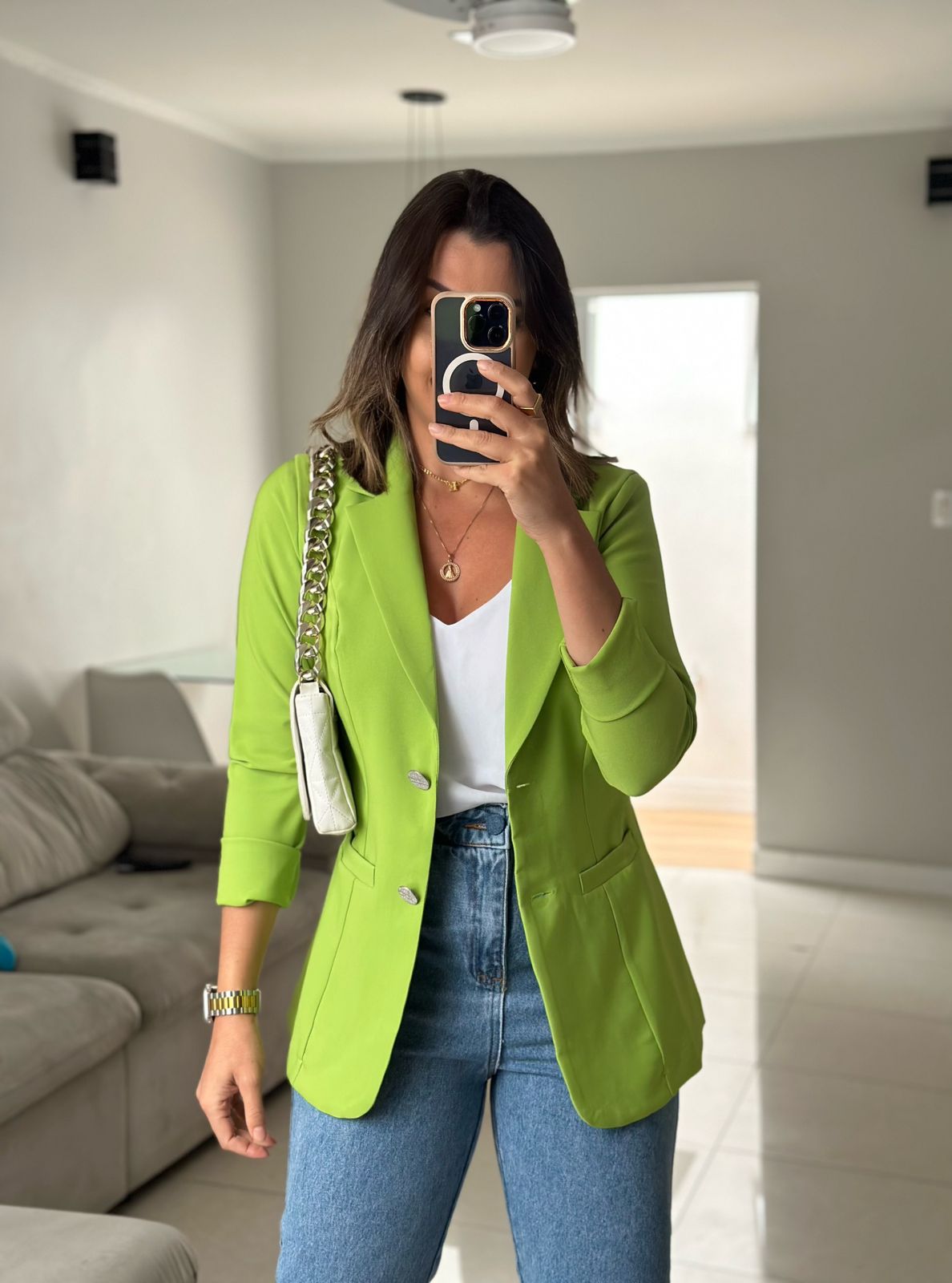 Look Blazer Verde Feminino