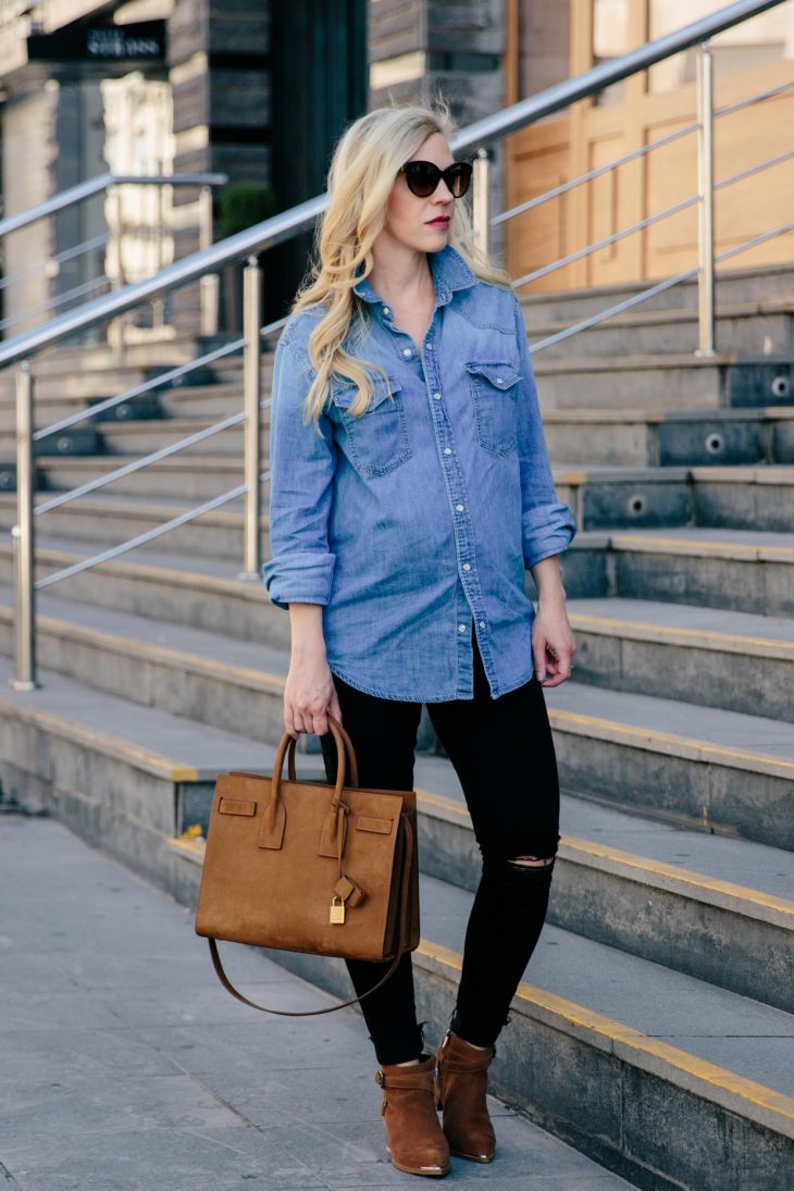 Look Camisa Jeans Feminino