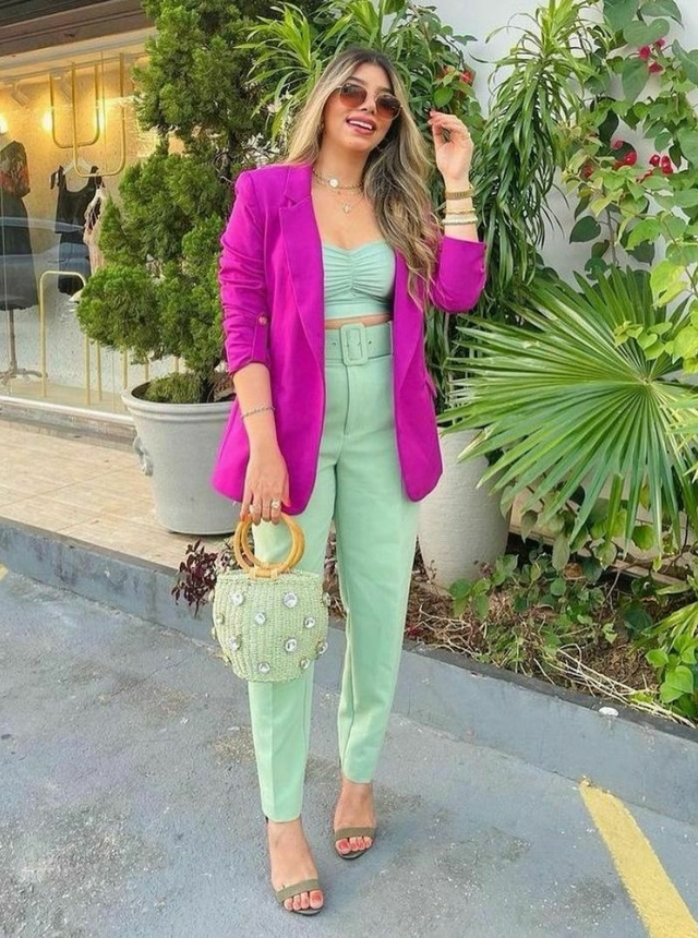 Look Blazer Verde Feminino