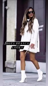 Look Bota Branca Feminino