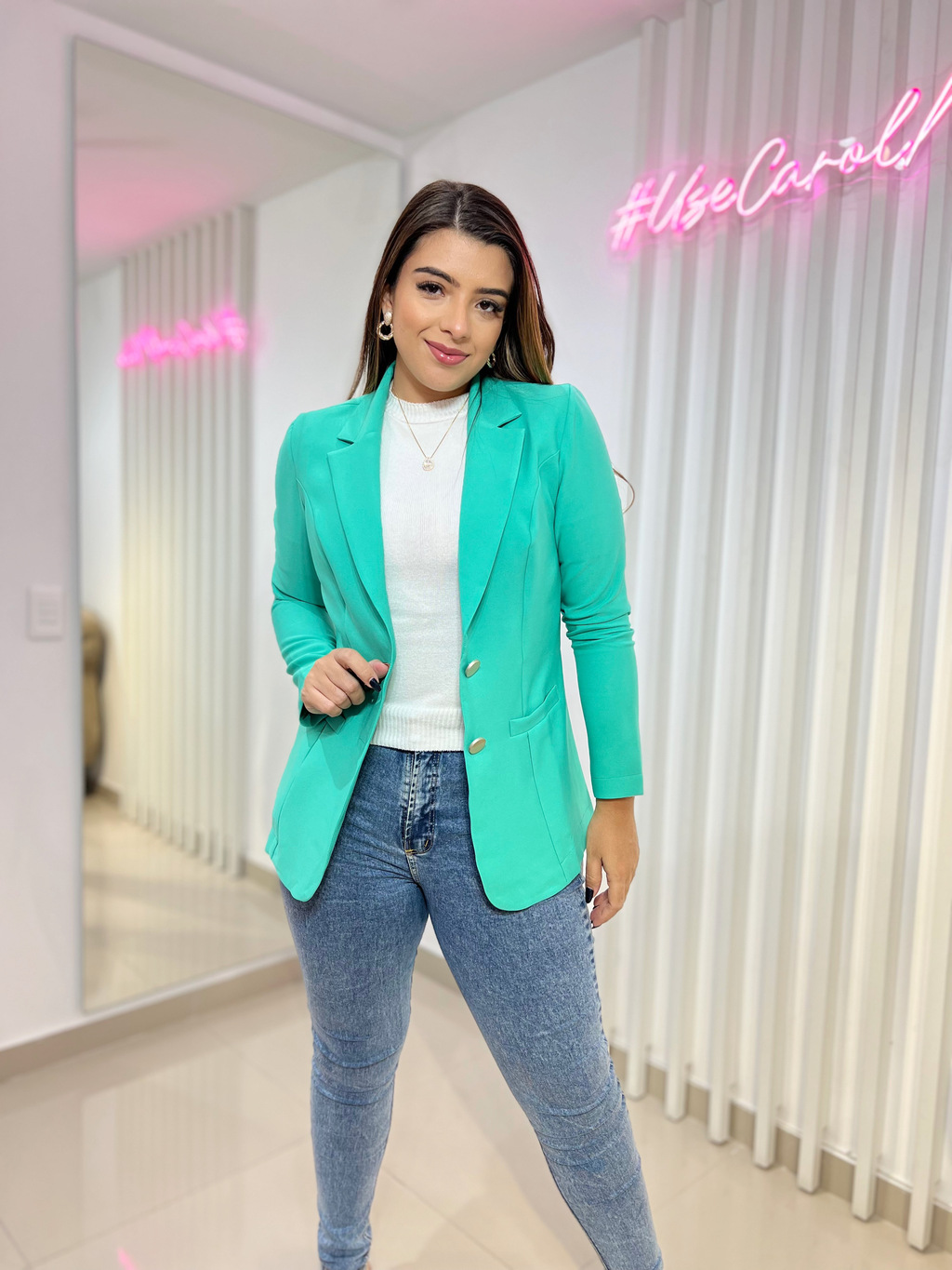 Look Blazer Verde Feminino