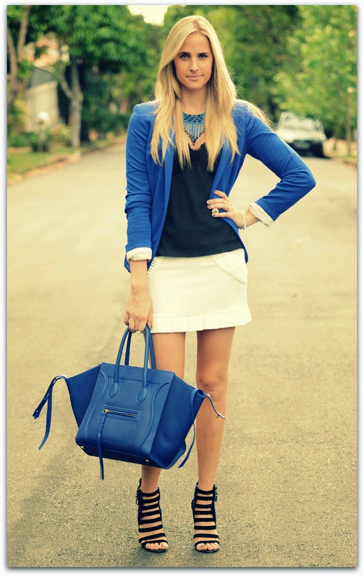 Look Blazer Azul Feminino