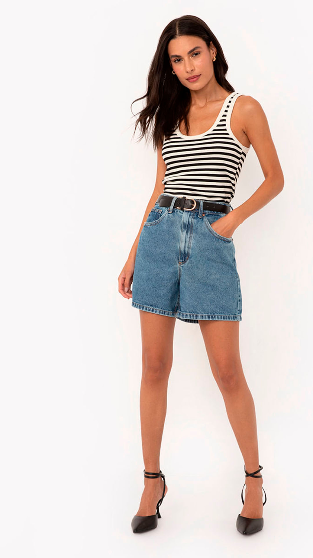 Look Camisa Jeans E Short Feminino