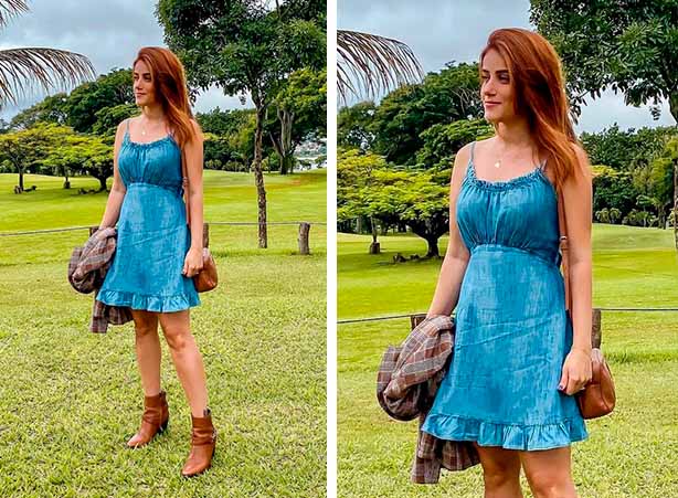 Look Bota Marrom Feminino