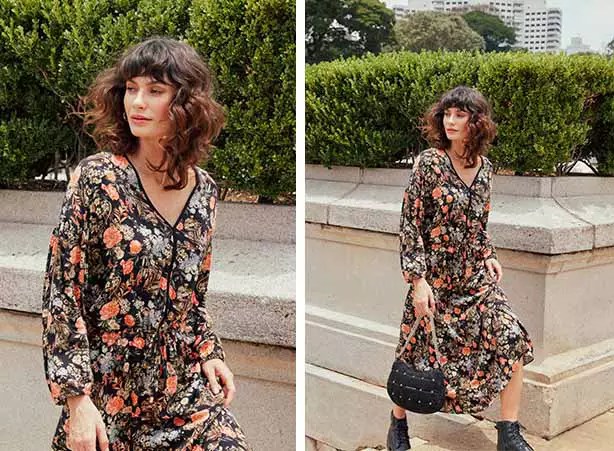 look vestido floral